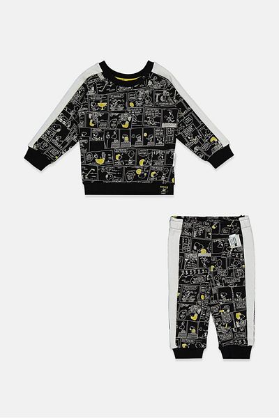 Puma Toddlers Boy 2 Pieces Sports Sweater And Pants, Black and White
