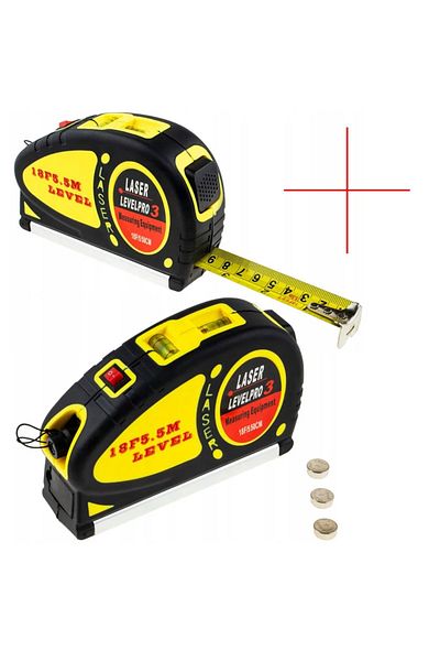 OEM Laser level with integrated tape measure and bubble, 5.5 m, black/yellow