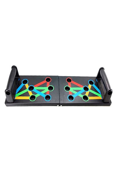 OEM Placa multifunctionala fitness pentru flotari, 10 pozitii, pliabil, plastic, negru
