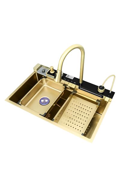 TodayShop Set multifunctional kitchen sink, stainless steel, workstation, pull-out shower, 4 washing modes, gl
