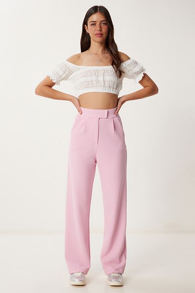 Lovelyİstanbul Buy Velcro Comfortable Palazzo Pants Candy Pink Lrv0003