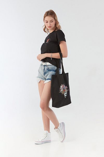 Fulla Moda Teddy Bear and Text Embroidered T-Shirt