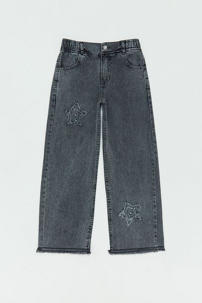 Fulla Moda 2 Star Embroidered Elastic Waist Girls' Trousers
