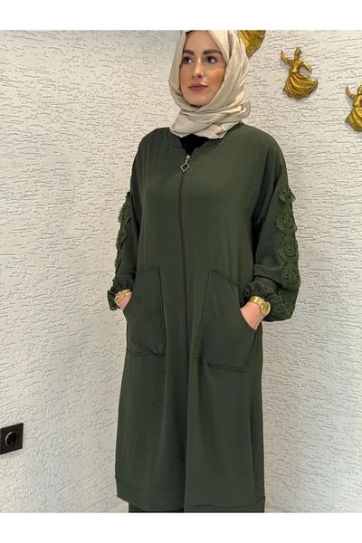 AYSUN AYDEMİR Lace Detail Zippered Summer Turkish Tracksuit Set