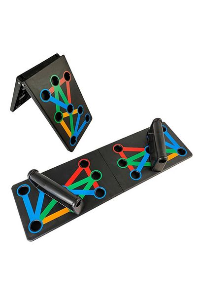 OEM Placa multifunctionala fitness pentru flotari, 10 pozitii, pliabil, plastic, negru