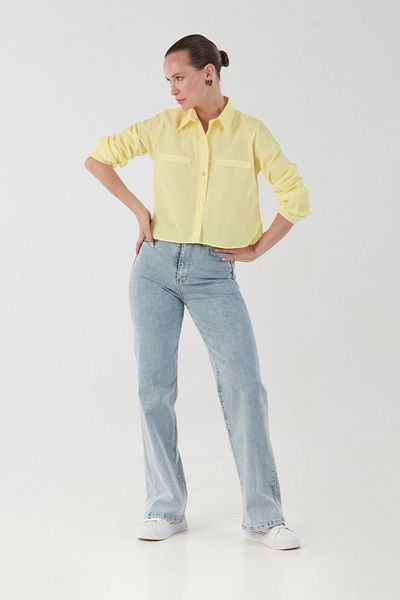 Fulla Moda Basic Pocket Detailed Back Long Shirt