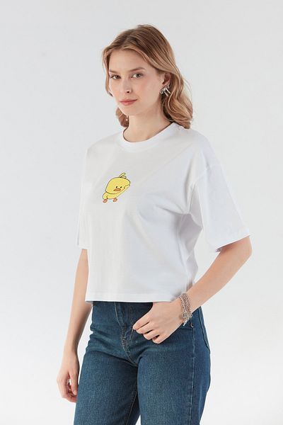 Fulla Moda Chick Printed Short Sleeve T-Shirt