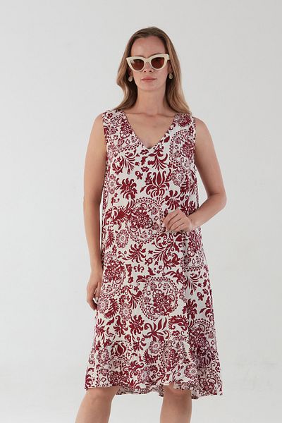 Fulla Moda Rochie lejeră plisată cu decolteu în V cu imprimeu paisley