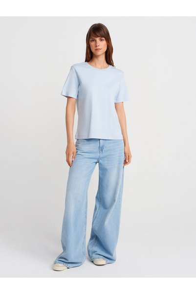 Dilvin 31763 Tricou cu guler rotund, 100% bumbac