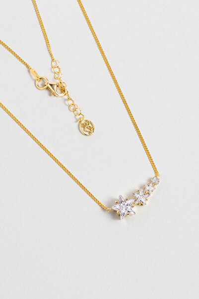 So CHIC... Stella 18 Ayar Sarı Altın Kaplama 47 Cm Gümüş Kolye