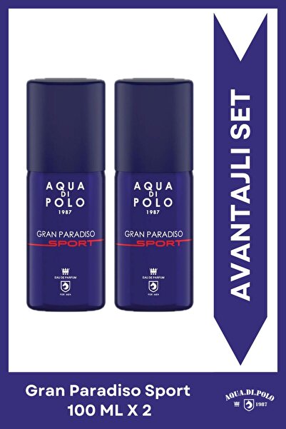 Aqua Di Polo 1987 Gran Paradiso Sport EDP Erkek Parfüm Seti 100 ml 2 Adet | Narenciye, Odunsu | Deniz Notaları