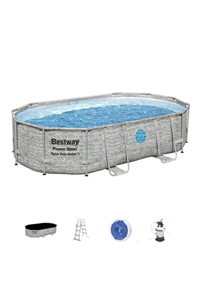 BESTWAY 56946 Power Steel Vista Serisi 2- Prefabrik Yer Üstü Havuz Seti 4,88 ...