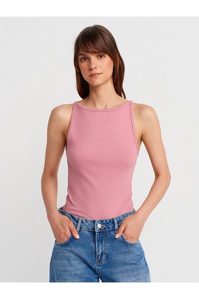 Dilvin 21048 Halter Neck Top-Rose