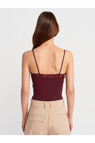 Dilvin 21030 Body cu dantelă-Burgundy