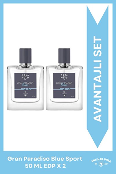 Aqua Di Polo 1987 Gran Paradiso Blue Sport EDP Erkek Parfüm Seti 50 ml 2 Adet| Aromatik, Fujer