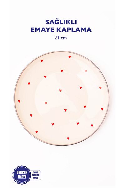 EMAYlab Cupid Enamel Plate Cake Presentation Plate 21cm