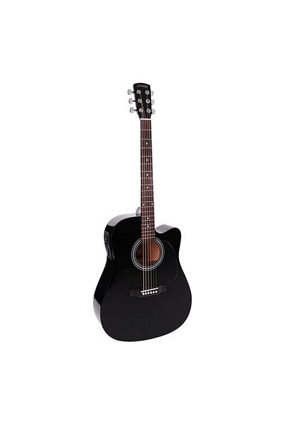 Nashville GSD60CEBK, chitara electro-acustică dreadnought cutaway, EQ activ, neagră