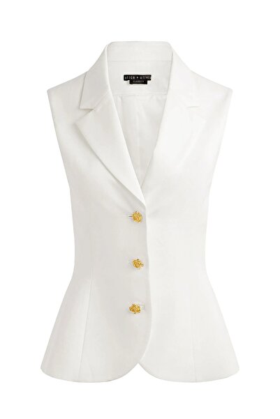 Alice + Olivia Sammie Sculpture Blazer Vest, Shaped Silhouette, Modern Tailoring