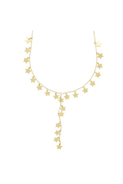ohmygod jewelry Night Sky - Colier cu stele din argint și argint placat cu aur, 40 cm