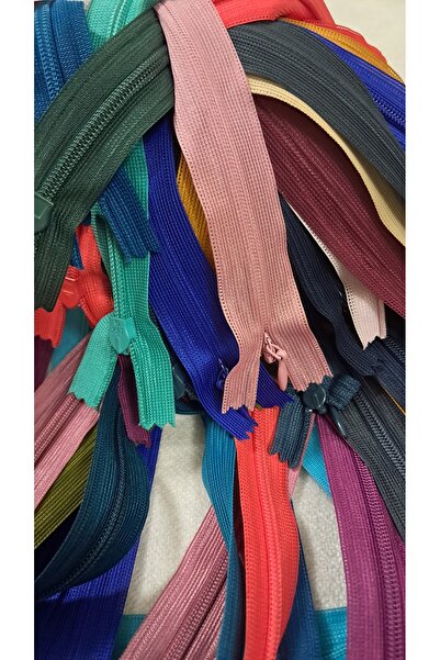 Butik 50 سم 60 سم ألوان مختلطة سحاب خفي لفستان تنورة سحاب 10 قطع