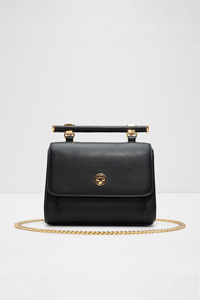 Aldo Cocktaılchıc - Women's Faux Leather Black Magnetic Closure Small Size Top Handle Bag