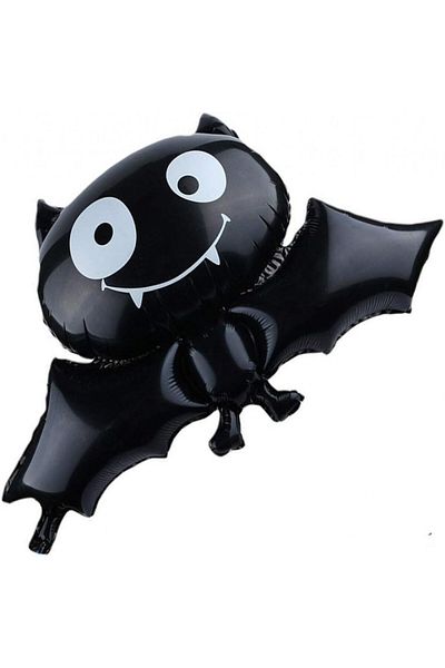 Gaono Set of 5 Gaono balloons, bat pattern, aluminum foil, black/white, 88 x 60 cm