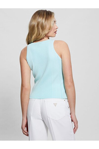 Guess Polo Yaka Normal Mavi Kazak Kadın W4GR34Z2YK2-A735