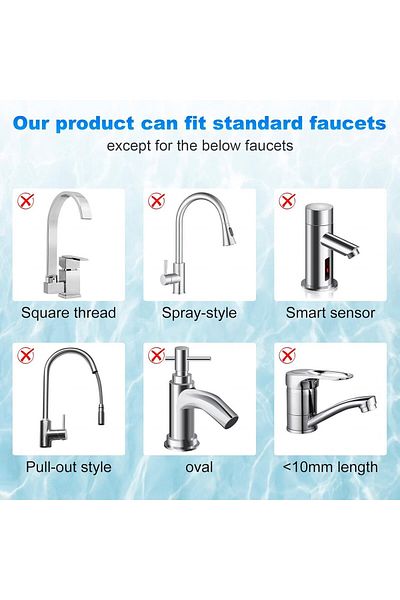 Qeosskgi filtru de apă cu cărbune activ pentru robinet, plastic, transparent, 5,5 cm