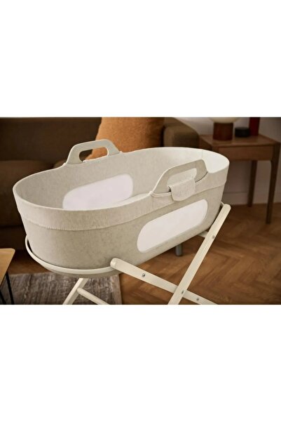 Snüz Arpa Sepeti & Kaşmir Stand,Krem | Nefes Alabilir, Sürdürülebilir ve Şık Yeni Nesil Beşik Açıklama: