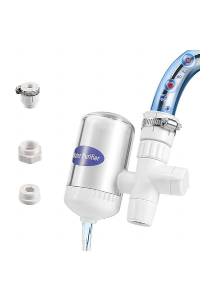 Qeosskgi filtru de apă cu cărbune activ pentru robinet, plastic, transparent, 5,5 cm