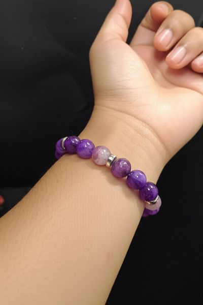 mrmpro Natural Amethyst Bracelet Helps Relieve Stress and Relieve Tension with Calming Energy