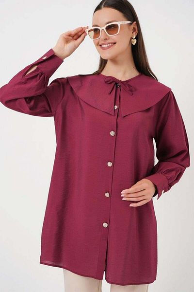 Aymood Tunica lunga cu guler bebelus 5967 - Rosu Claret
