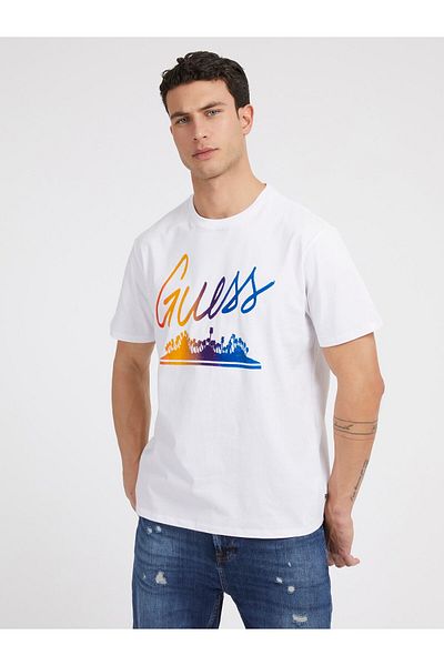 Guess Tricou Ss Bsc pentru bărbați, cu croiala normală