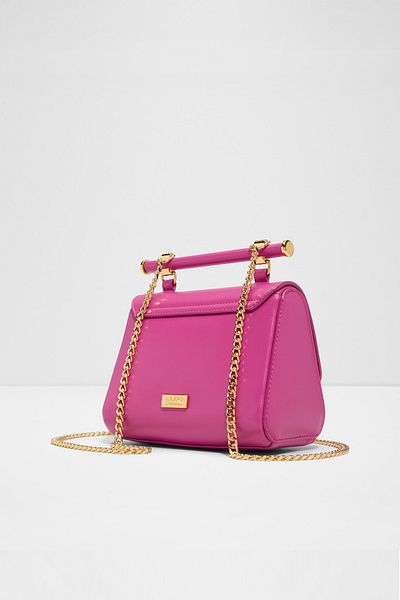 Aldo Cocktaılchıc - Women's Faux Leather Pink Magnetic Closure Small Size Top Handle Bag