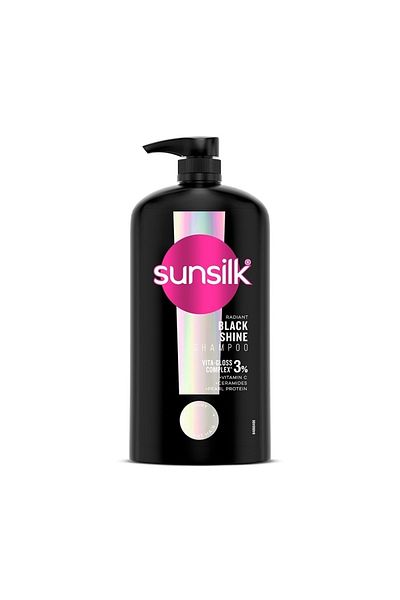 Sunsilk شامبو بلاك شاين 1 لتر مع الأملا وبروتين اللؤلؤ وفيتامين هـ - لمعان وقوة تدوم طويلاً