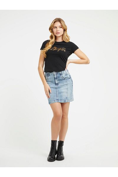 Guess Tricou Slim Fit pentru damă Ss Cn Gold