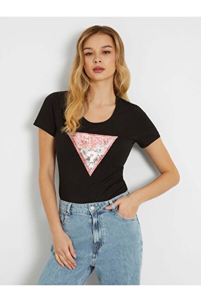 Guess Satin Triangle Women's Slim Fit T-Shirt