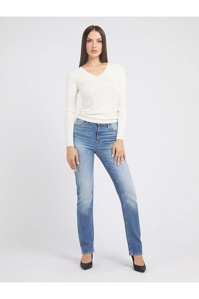 Guess Pulover de damă Ls Vn Jade