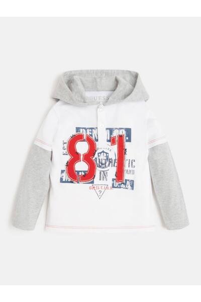 Guess Ls Hodded Bebek Regular Fit T-Shirt