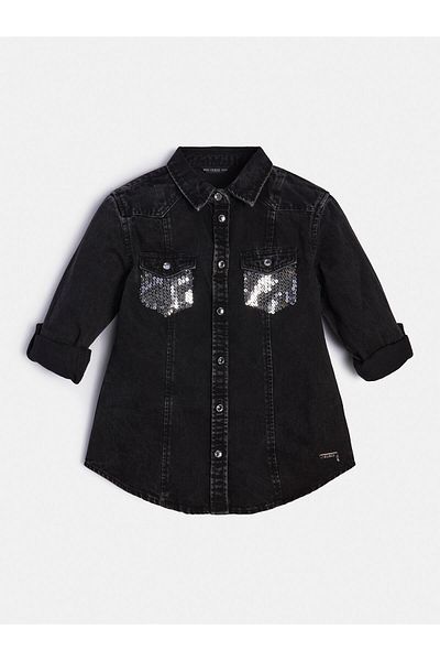 Guess Black Deni Girl's Regular Fit Shirt