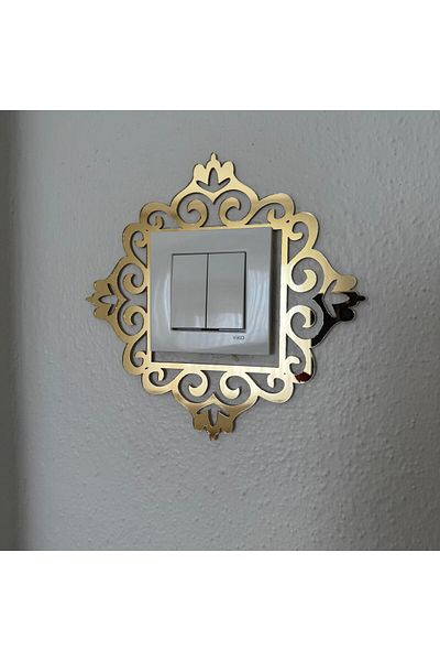 HARPİES Single Gold Plexiglass |   Standard Piriz Frame | Single Gold Socket | 19*19cm | Pr8008