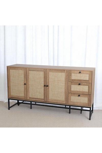 DECORA Uniquely designed buffet cabinet, 160 cm, beige color
