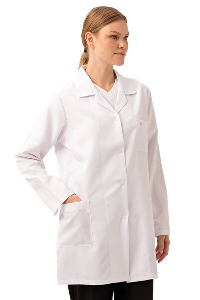 Kardelen İş Elbiseleri Hedera Women's Apron - White Doctor Student Lab Coat |   Medical Work Apron