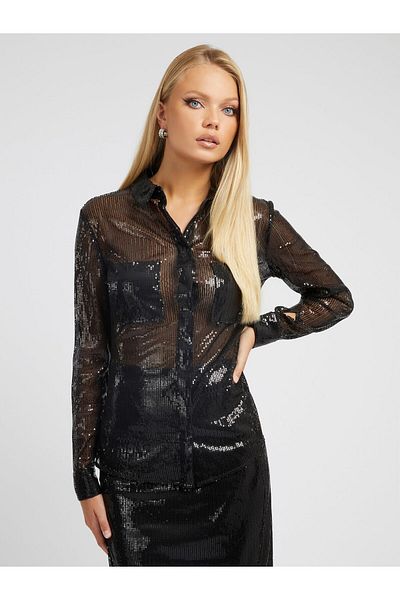 Guess MAYA SHIRT cămașă de damă neagră