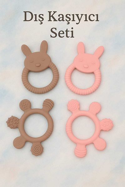 CKM silikon Baby Teeter 2-Piece Rabbit Model Finger Model Teeter