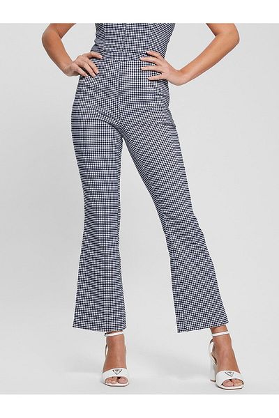 Guess Pantaloni de damă cu talie normală slim fit albastru - alb W4GB18WG492-L71U