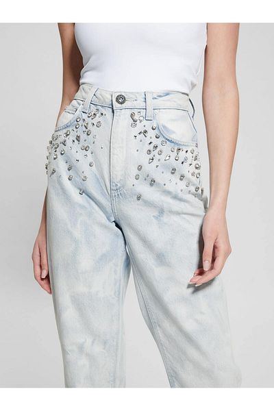 Guess Blugi Mom pentru femei, cu croiala relaxată