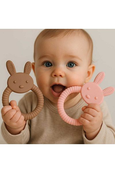 CKM silikon Baby Teeter 2-Piece Rabbit Model Finger Model Teeter