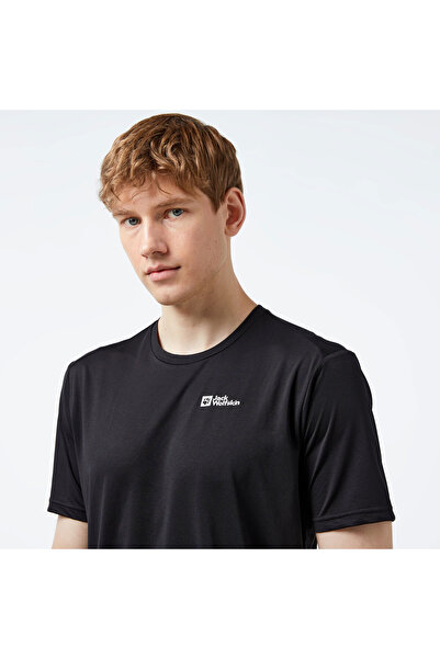 Jack Wolfskin Ανδρικό μαύρο μπλουζάκι Delgami