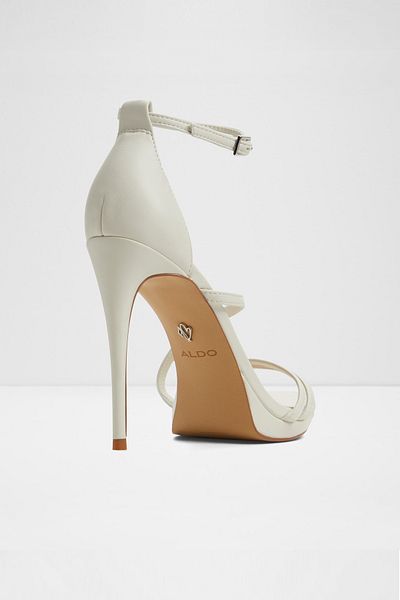 Aldo Odella - Women's Faux Leather White-Ecru Stiletto Heeled Sandals